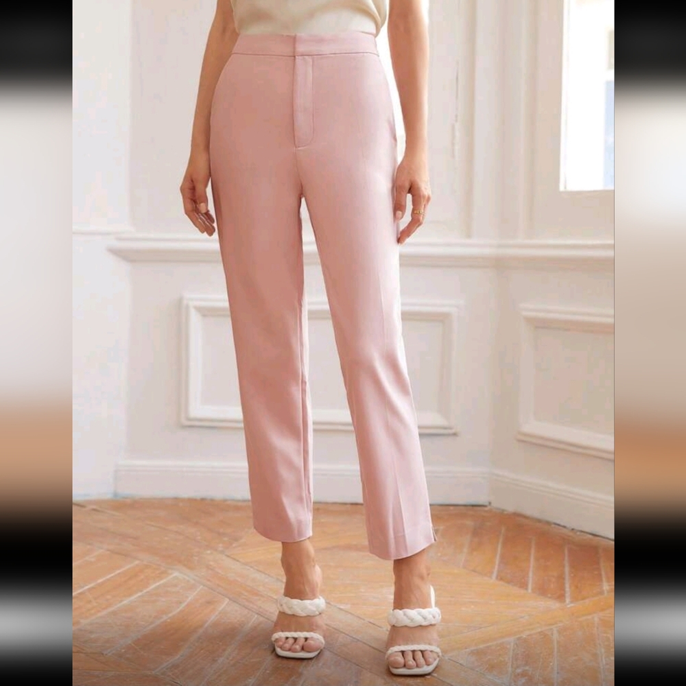 Tailored High-Rise Pink Ankle Pants MOTF New